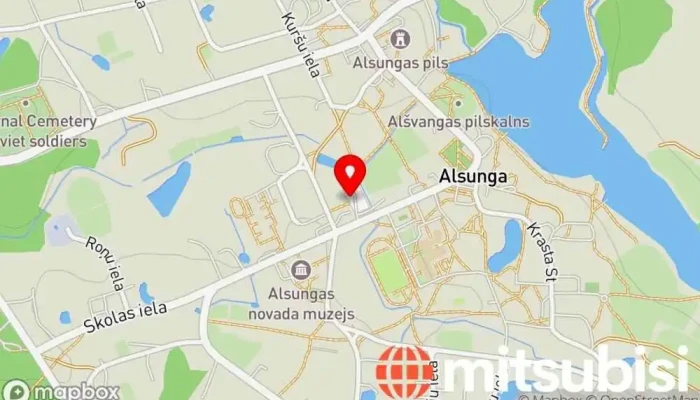 karte no Alsunga Autobusa pietura iekš Alsunga