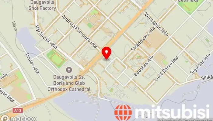 karte no Auto Welle Automašīnu izplatītājs, Automašīnu serviss iekš Daugavpils