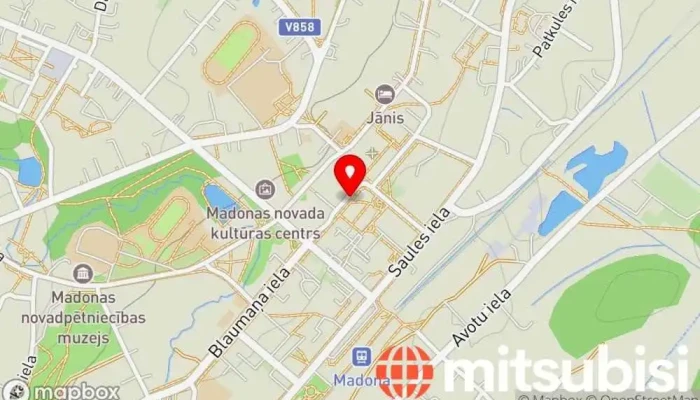 karte no CSDD Charging Station Elektrisko transportlīdzekļu uzlādes stacija iekš Madona