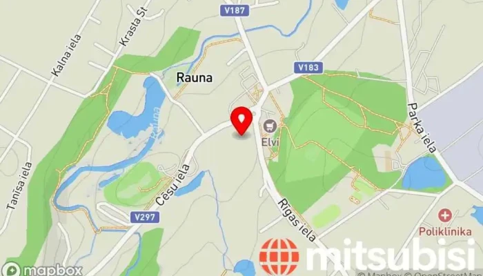 karte no Jaunā Rauna Kafejnīca iekš Rauna