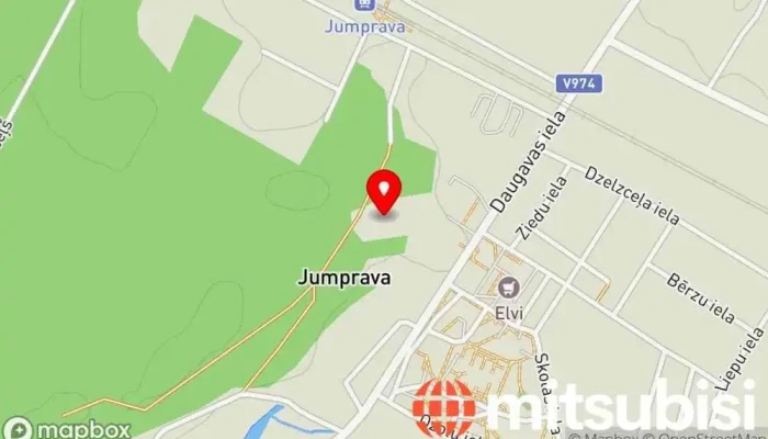 karte no Jumpravas estrāde Parks iekš Jumprava