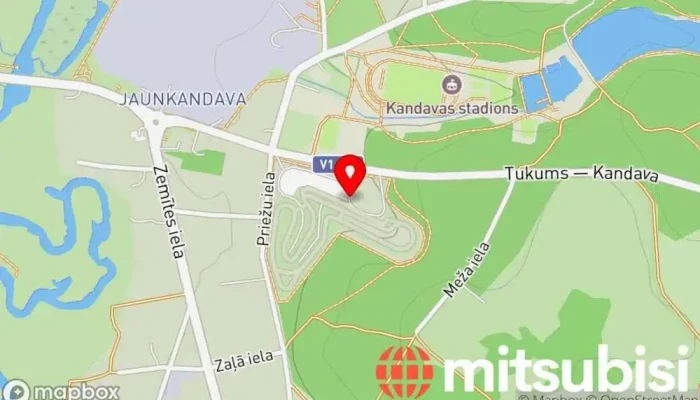 karte no Kandavas kartodroms Kartingu trase iekš Kandava