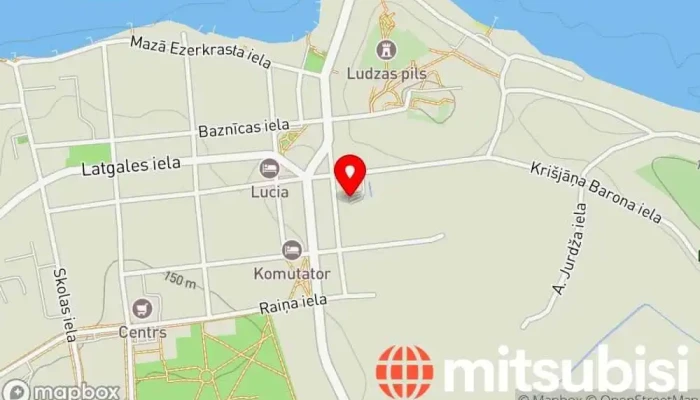 karte no Ludzas AO Autobusa pietura iekš Ludza