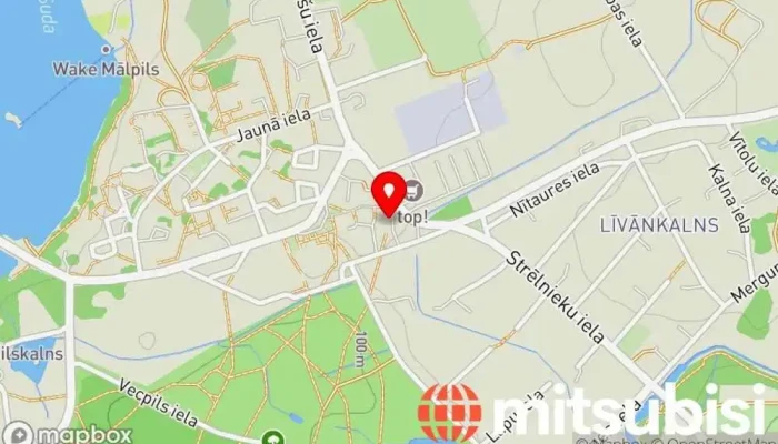 karte no Mālpils Autobusa pietura iekš Mālpils