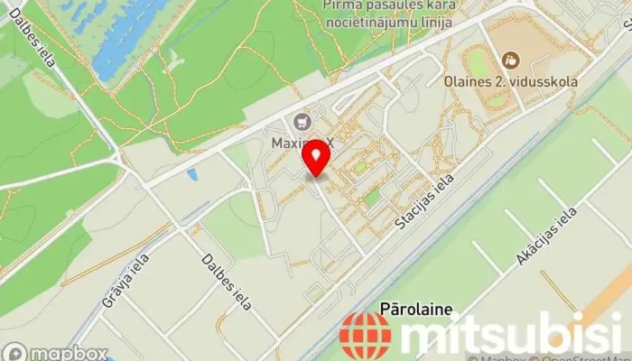 karte no Olaine (Parka iela) Autobusa pietura iekš Olaine