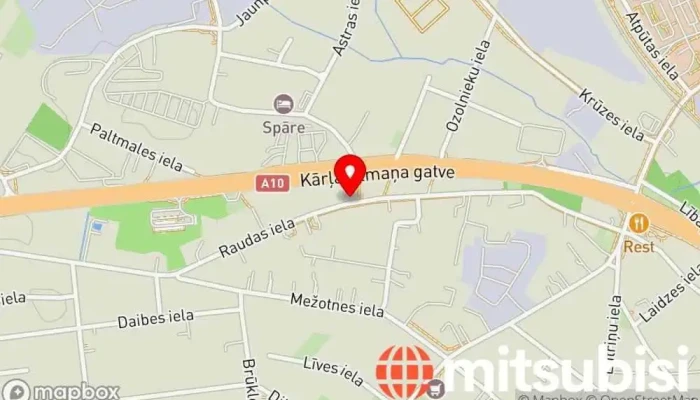 karte no Raudas Auto Automašīnu izplatītājs iekš Rīga