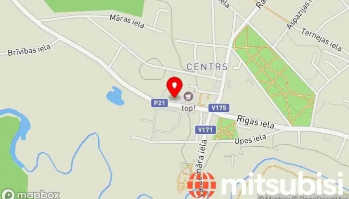 karte no Rūjienas AO Autobusa pietura iekš Rūjiena