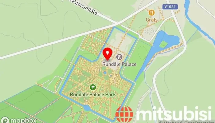 karte no Rundāles pils muzejs Pils, Muzejs, Tūrisma objekts iekš Pilsrundāle