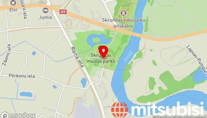 karte no Skrundas muiža Viesnīca, Konferenču centrs, Restorāns, Spa, Kāzu svinību telpas iekš Skrunda