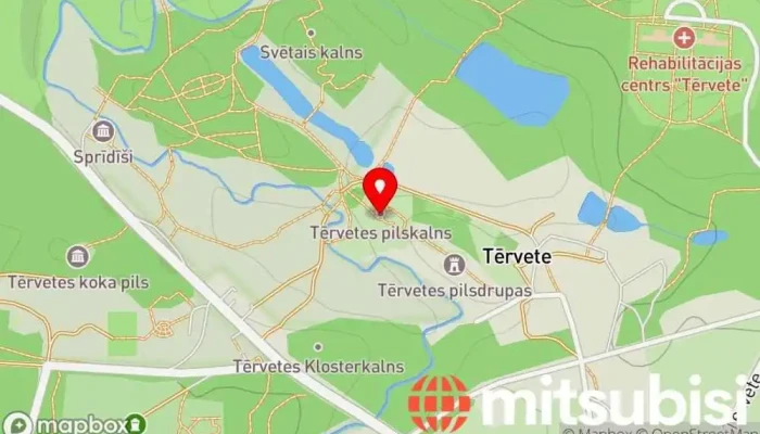 karte no Tērvetes pilskalns Pilsētas parks, Tūrisma objekts iekš Tērvete