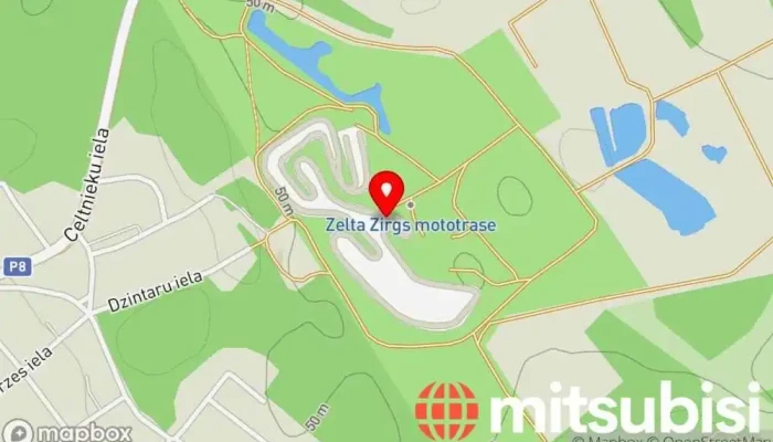 karte no Zelta Zirgs Bezceļu sacīkšu trase iekš Ķegums